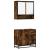 Set mobilier de baie, 2 piese, stejar fumuriu, lemn prelucrat GartenMobel Dekor