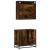 Set mobilier de baie, 2 piese, stejar fumuriu, lemn prelucrat GartenMobel Dekor