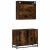 Set mobilier de baie, 2 piese, stejar fumuriu, lemn prelucrat GartenMobel Dekor