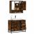 Set mobilier de baie, 2 piese, stejar fumuriu, lemn prelucrat GartenMobel Dekor