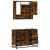 Set mobilier de baie, 2 piese, stejar fumuriu, lemn prelucrat GartenMobel Dekor