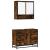 Set mobilier de baie, 2 piese, stejar fumuriu, lemn prelucrat GartenMobel Dekor