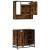 Set mobilier de baie, 2 piese, stejar fumuriu, lemn prelucrat GartenMobel Dekor