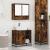 Set mobilier de baie, 2 piese, stejar fumuriu, lemn prelucrat GartenMobel Dekor