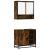 Set mobilier de baie, 2 piese, stejar fumuriu, lemn prelucrat GartenMobel Dekor