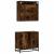 Set mobilier de baie, 2 piese, stejar fumuriu, lemn prelucrat GartenMobel Dekor