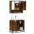 Set mobilier de baie, 2 piese, stejar fumuriu, lemn prelucrat GartenMobel Dekor