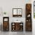Set mobilier de baie, 2 piese, stejar fumuriu, lemn prelucrat GartenMobel Dekor