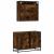 Set mobilier de baie, 2 piese, stejar fumuriu, lemn prelucrat GartenMobel Dekor