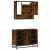 Set mobilier de baie, 2 piese, stejar fumuriu, lemn prelucrat GartenMobel Dekor