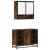 Set mobilier de baie, 2 piese, stejar fumuriu, lemn prelucrat GartenMobel Dekor