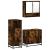 Set mobilier de baie, 3 piese, stejar fumuriu, lemn prelucrat GartenMobel Dekor