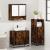 Set mobilier de baie, 3 piese, stejar fumuriu, lemn prelucrat GartenMobel Dekor