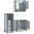 Set mobilier de baie, 3 piese, gri sonoma, lemn prelucrat GartenMobel Dekor
