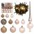 Set globuri Crăciun cu vârf & 300 LED-uri 120 piese, roz auriu GartenMobel Dekor