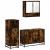 Set mobilier de baie, 3 piese, stejar fumuriu, lemn prelucrat GartenMobel Dekor