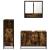Set mobilier de baie, 3 piese, stejar fumuriu, lemn prelucrat GartenMobel Dekor