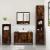 Set mobilier de baie, 3 piese, stejar fumuriu, lemn prelucrat GartenMobel Dekor