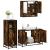 Set mobilier de baie, 3 piese, stejar fumuriu, lemn prelucrat GartenMobel Dekor