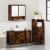 Set mobilier de baie, 3 piese, stejar fumuriu, lemn prelucrat GartenMobel Dekor