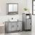 Set mobilier de baie, 3 piese, gri sonoma, lemn prelucrat GartenMobel Dekor