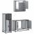 Set mobilier de baie, 3 piese, gri sonoma, lemn prelucrat GartenMobel Dekor