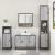 Set mobilier de baie, 3 piese, gri sonoma, lemn prelucrat GartenMobel Dekor