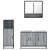 Set mobilier de baie, 3 piese, gri sonoma, lemn prelucrat GartenMobel Dekor