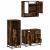 Set mobilier de baie, 3 piese, stejar fumuriu, lemn prelucrat GartenMobel Dekor