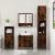 Set mobilier de baie, 3 piese, stejar fumuriu, lemn prelucrat GartenMobel Dekor