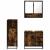Set mobilier de baie, 3 piese, stejar fumuriu, lemn prelucrat GartenMobel Dekor