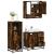 Set mobilier de baie, 3 piese, stejar fumuriu, lemn prelucrat GartenMobel Dekor