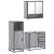 Set mobilier de baie, 3 piese, gri sonoma, lemn prelucrat GartenMobel Dekor