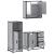 Set mobilier de baie, 3 piese, gri sonoma, lemn prelucrat GartenMobel Dekor
