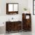 Set mobilier de baie, 3 piese, stejar fumuriu, lemn prelucrat GartenMobel Dekor
