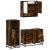 Set mobilier de baie, 3 piese, stejar fumuriu, lemn prelucrat GartenMobel Dekor