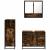 Set mobilier de baie, 3 piese, stejar fumuriu, lemn prelucrat GartenMobel Dekor