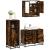 Set mobilier de baie, 3 piese, stejar fumuriu, lemn prelucrat GartenMobel Dekor