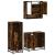 Set mobilier de baie, 3 piese, stejar fumuriu, lemn prelucrat GartenMobel Dekor