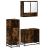Set mobilier de baie, 3 piese, stejar fumuriu, lemn prelucrat GartenMobel Dekor