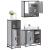 Set mobilier de baie, 3 piese, gri sonoma, lemn prelucrat GartenMobel Dekor