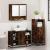 Set mobilier de baie, 3 piese, stejar fumuriu, lemn prelucrat GartenMobel Dekor