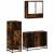 Set mobilier de baie, 3 piese, stejar fumuriu, lemn prelucrat GartenMobel Dekor