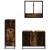 Set mobilier de baie, 3 piese, stejar fumuriu, lemn prelucrat GartenMobel Dekor