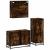 Set mobilier de baie, 3 piese, stejar fumuriu, lemn prelucrat GartenMobel Dekor