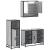 Set mobilier de baie, 3 piese, gri sonoma, lemn prelucrat GartenMobel Dekor