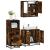 Set mobilier de baie, 3 piese, stejar fumuriu, lemn prelucrat GartenMobel Dekor