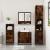 Set mobilier de baie, 3 piese, stejar fumuriu, lemn prelucrat GartenMobel Dekor