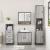 Set mobilier de baie, 3 piese, gri sonoma, lemn prelucrat GartenMobel Dekor
