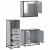 Set mobilier de baie, 3 piese, gri sonoma, lemn prelucrat GartenMobel Dekor